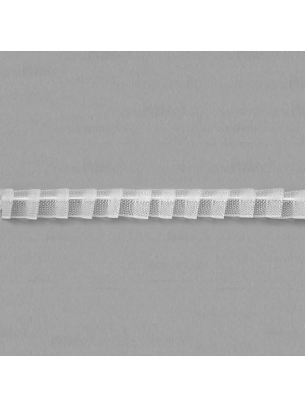 Taśma firanowa ARIADNA monofilamentowa z białym sznurkiem - 25 mm - ołówek (marszczenie 1:2) - FM025-11 - 50mb/opak.