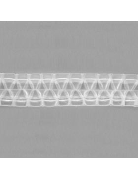 Taśma firanowa ARIADNA monofilamentowa z białym sznurkiem - 75 mm - typ XXX (marszczenie 1:2) - FM075-2X - 50mb/opak.