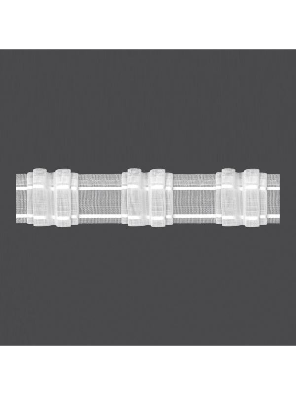 Taśma firanowa MAGAM transparentna z białym oplotem - 50 mm - 4 zakładki (marszczenie 1:3,5) - 6.50.350.4 - 50mb/opak.