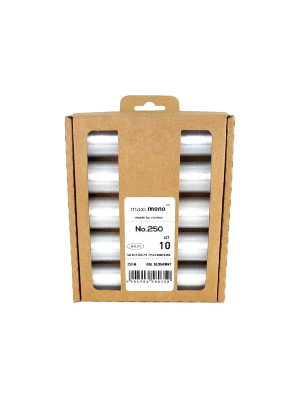Nici żyłkowe - Maxi.Mono - 0,25 mm - transparentne - 10szt.x250mb/opak.