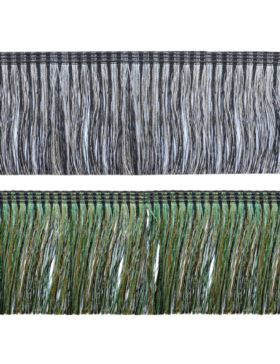 Frędzle poliestrowe z syntetycznym jedwabiem i nitką metalizowaną - 140 mm - 12,5mb/opak.