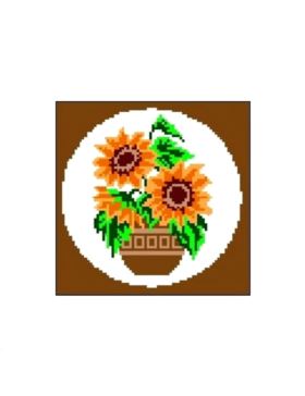 Kanwa z nadrukiem GRAFIKO - 15x15 cm - 0359