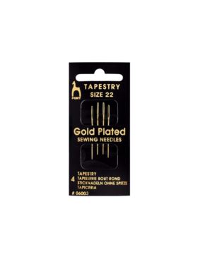 Igły ręczne do haftu bez czubka PONY - rozm.22 - pozłacane - 06003 - 4szt./opak.