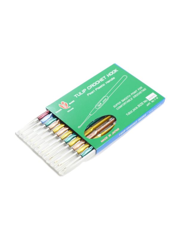 Szydełka stalowe z plastikową rączką japońskie - TULIP MIX - 0,50-2,10 mm - 12szt./opak.