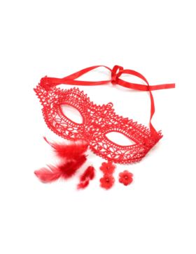 Zestaw akcesoriów w metalowym pudełku - Serce - maska karnawałowa