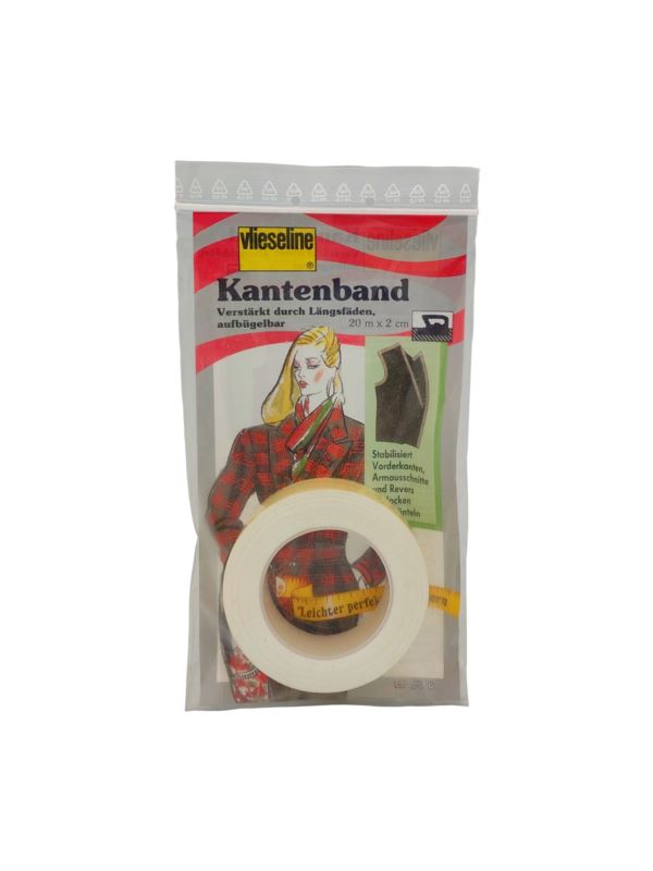 Taśma termoprzylepna stabilizująca do krawędzi VLIESELINE - Kantenband - 20 mm - biała - 20mb/szt.