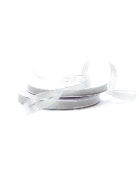 Wstążka brokatowa - 10 mm - srebrna - 45mb/szt.