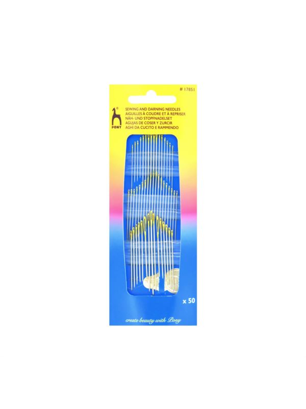 Zestaw igieł do szycia ręcznego z nawlekaczem PONY - 17851 - 50szt./opak.