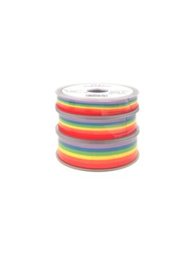 Taśma poliestrowa dwustronna MANUBENS - Tęcza - 18 mm - 25mb/szt.