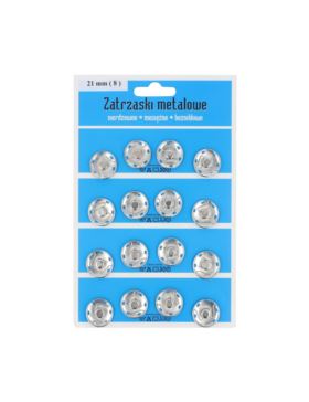 Zatrzaski metalowe - 21 mm - niklowane - 16szt./opak.