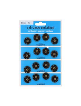 Zatrzaski metalowe - 21 mm - oksyda - 16szt./opak.