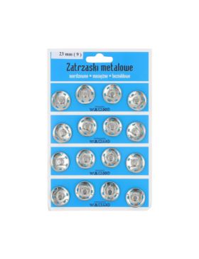 Zatrzaski metalowe - 23 mm - niklowane - 16szt./opak.
