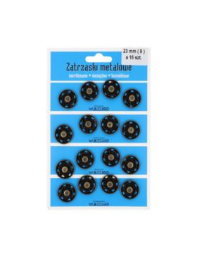 Zatrzaski metalowe - 23 mm - oksyda - 16szt./opak.