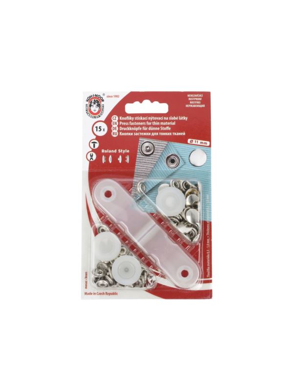 Zatrzaski/springi metalowe KOH-I-NOOR - Roland Style - 11 mm - niklowane - 15szt./opak.