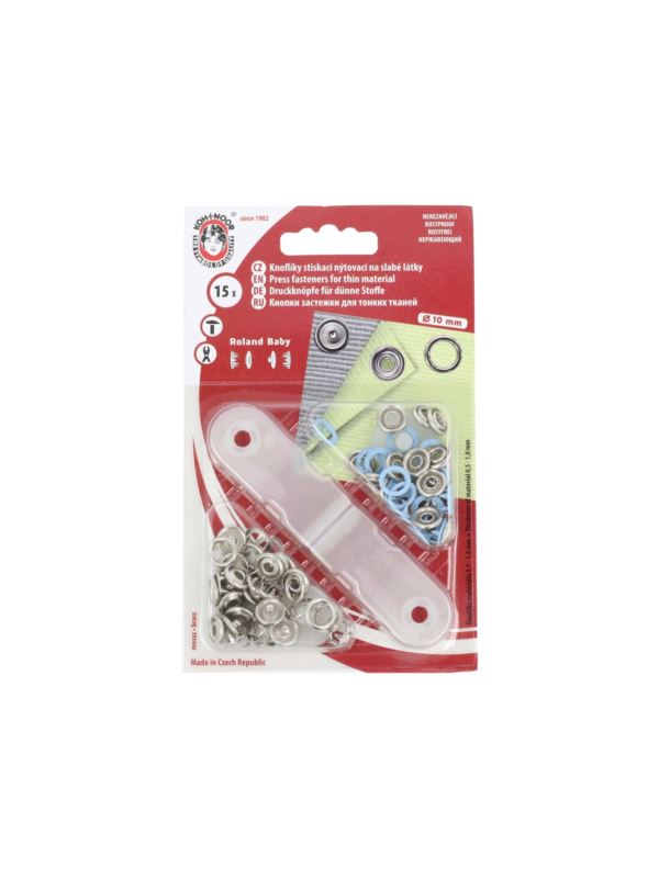 Zatrzaski/springi metalowe KOH-I-NOOR - Roland Baby - 10 mm - niebieskie - 15szt./opak.