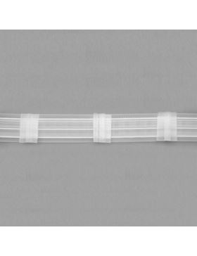 Taśma firanowa ARIADNA monofilamentowa z białym sznurkiem - 40 mm - 3-fałdy (marszczenie 1:2) - FM040-13 - 50mb/opak.