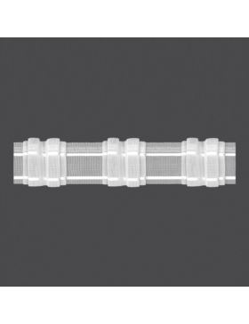Taśma firanowa MAGAM transparentna z białym oplotem - 50 mm - 4 zakładki (marszczenie 1:3,5) - 6.50.350.4 - 50mb/opak.