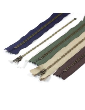 Zamek YKK metalowy nierozdzielczy stary mosiądz 3 YGRKBC-36 DA2 - 6 cm