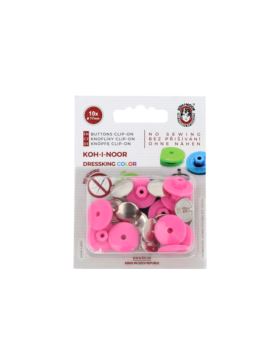 Guzik zatrzaskowy plastikowy KOH-I-NOOR - 17 mm - różowy - 10szt./opak.