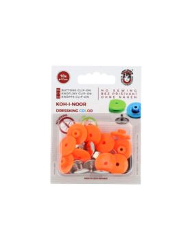 Guzik zatrzaskowy plastikowy KOH-I-NOOR - 17 mm - pomarańczowy - 10szt./opak.