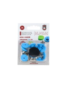 Guzik zatrzaskowy plastikowy KOH-I-NOOR - 17 mm - turkusowy - 10szt./opak.