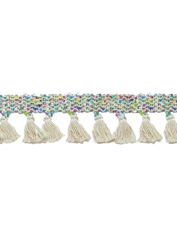 Taśma bawełniana z syntetycznym jedwabiem i chwostami - 65 mm - 12,5mb/opak.