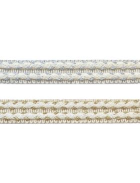 Taśma bawełniana z nitką metalizowaną - 25 mm - 12,5mb/opak.