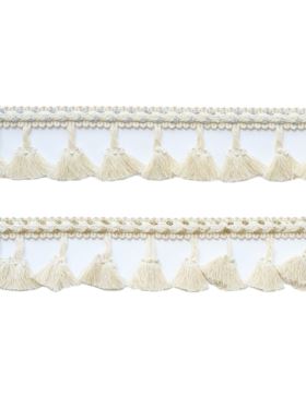 Taśma bawełniana z nitką metalizowaną i chwostami - 50 mm - 12,5mb/opak.