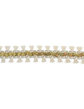 Taśma bawełniana z cekinami i chwościkami - 30 mm - 12,5mb/opak.