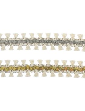 Taśma bawełniana z cekinami i chwościkami - 30 mm - 12,5mb/opak.