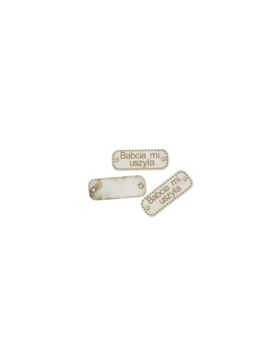 Zawieszki do przyszywania eko skóra - 30 mm - Babcia Mi Uszyła - ecru - 20szt./opak.