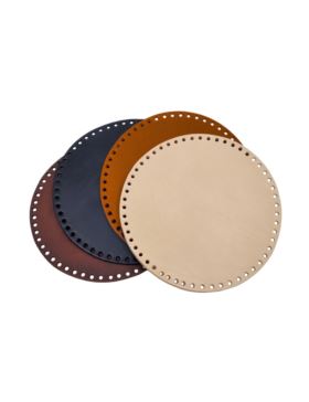 Spód do torby skórzany naturalny - Jucht - 160 mm (koło) - DK16