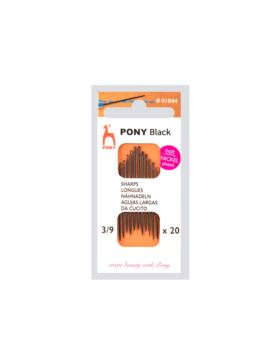 Igły do szycia ręcznego ostre PONY - BLACK - rozm.3/9 - 01844 - 20szt./opak.