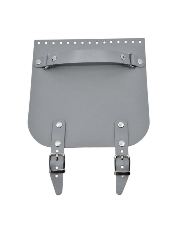 Klapka do toreb skórzana naturalna na magnes (dwie klamry) - Jucht - 200x200 mm - KLAP20X20