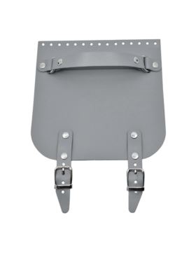 Klapka do toreb skórzana naturalna na magnes (dwie klamry) - Jucht - 200x200 mm - KLAP20X20