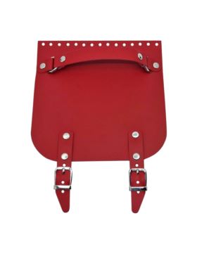 Klapka do toreb skórzana naturalna na magnes (dwie klamry) - Jucht - 200x200 mm - KLAP20X20