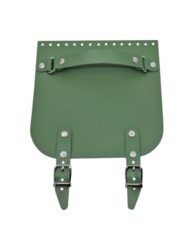 Klapka do toreb skórzana naturalna na magnes (dwie klamry) - Jucht - 200x200 mm - KLAP20X20