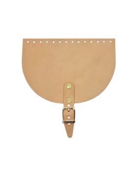 Klapka do toreb skórzana naturalna na magnes (klamra) - Jucht - 200x150 mm - KLAP20X15