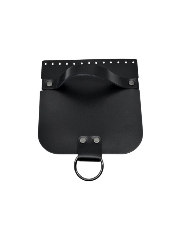 Klapka do toreb skórzana naturalna na magnes (kółko) - Jucht - 180x180 mm - KLAP18X18