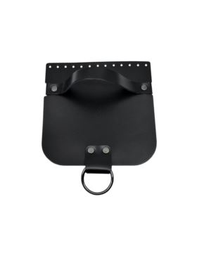 Klapka do toreb skórzana naturalna na magnes (kółko) - Jucht - 180x180 mm - KLAP18X18