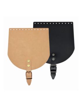 Klapka do toreb skórzana naturalna na magnes (klamra) - Jucht - 180x200 mm - KLAP18X20