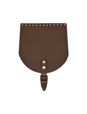 Klapka do toreb skórzana naturalna na magnes (klamra) - Jucht - 180x200 mm - KLAP18X20