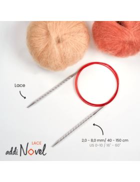 Druty na żyłce metalowe ergonomiczne ADDI - Novel - 100 cm - 717-7