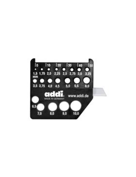 Miarka do drutów dziewiarskich z nożykiem ADDI - 404-7