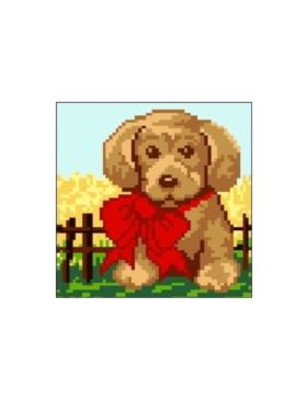 Kanwa z nadrukiem GRAFIKO - 15x15 cm - 0381