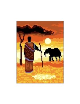 Kanwa z nadrukiem GRAFIKO - 15x20 cm - 0423-2