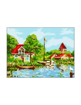 Kanwa z nadrukiem GRAFIKO - 24x30 cm - 1056