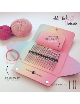 Zestaw metalowych drutów z wymiennymi żyłkami ADDI - Click Unicorn Lace Long Set - 3,50-8,00 mm - 720-2