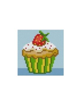 Zestaw kanwy z włóczką GRAFIKO - Haftuj razem z mamą! - 10x10 cm - 10-140