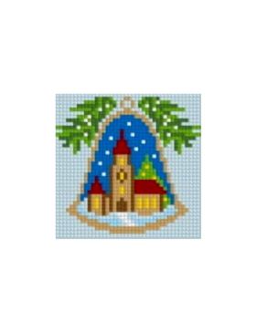 Zestaw kanwy z włóczką GRAFIKO - Haftuj razem z mamą! - 10x10 cm - 10-129